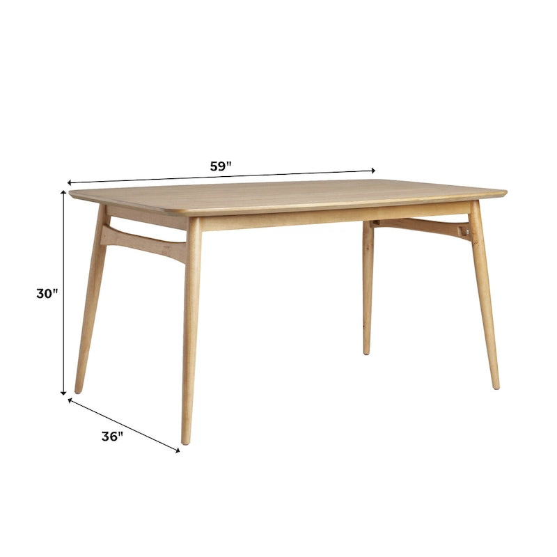 Table à manger en bois Mid-Century Modern de 150 cm