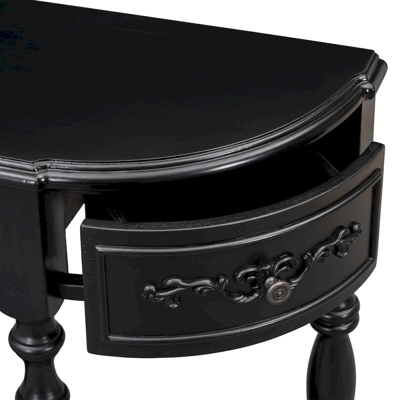 Console incurvée de 52 po avec 4 tiroirs et 1 tablette