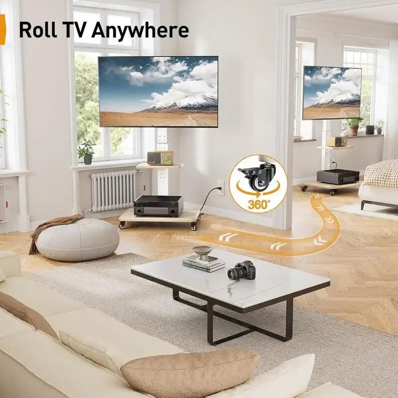 Meuble TV mobile avec prise de courant