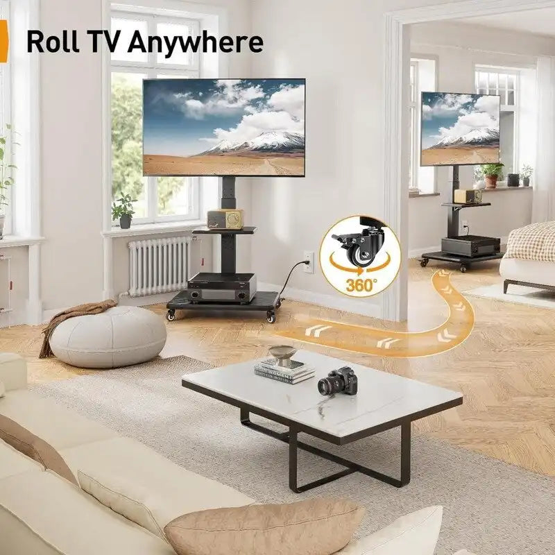 Meuble TV mobile avec prise de courant