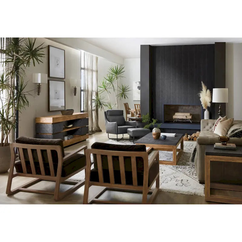 Table d'appoint en bois de 26 po avec plateau à motif hachuré