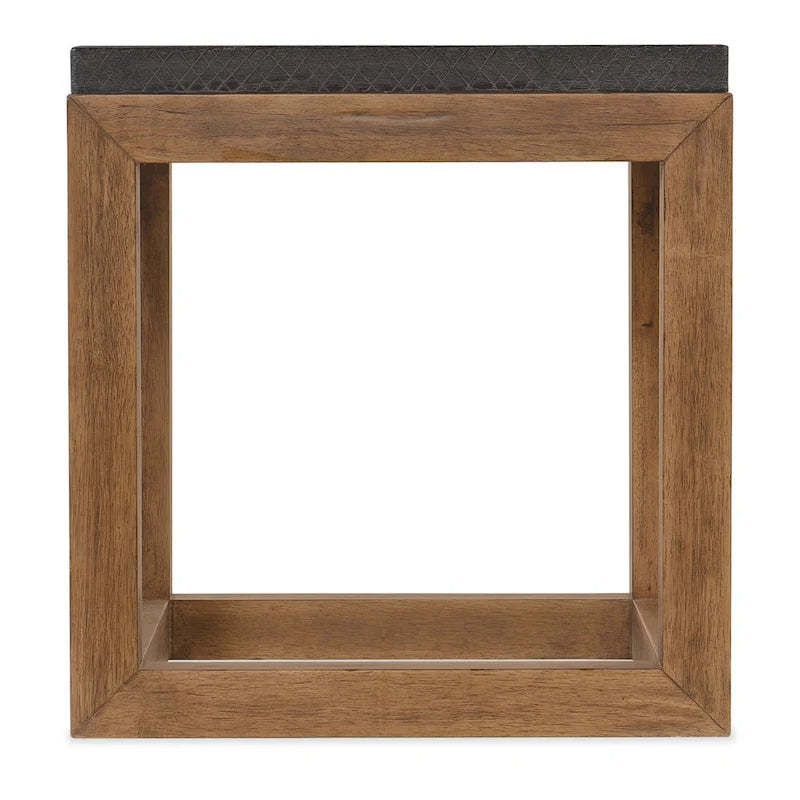 Table d'appoint en bois de 26 po avec plateau à motif hachuré