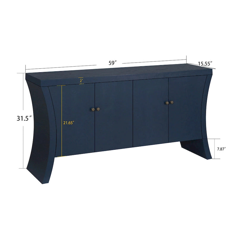 Bahut/buffet de 150 cm avec rangement – Credenza moderne à 4 portes