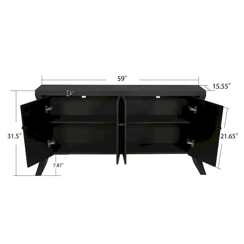 Bahut/buffet de 150 cm avec rangement – Credenza moderne à 4 portes