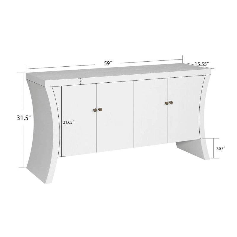 Bahut/buffet de 150 cm avec rangement – Credenza moderne à 4 portes