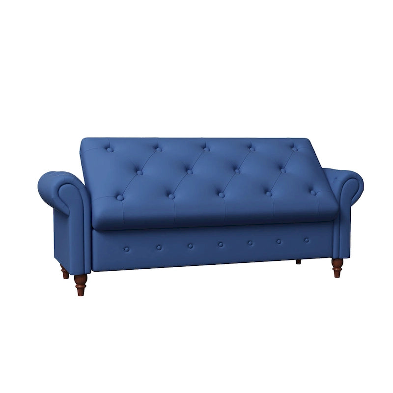 Banc ottoman de rangement avec accoudoirs arrondis