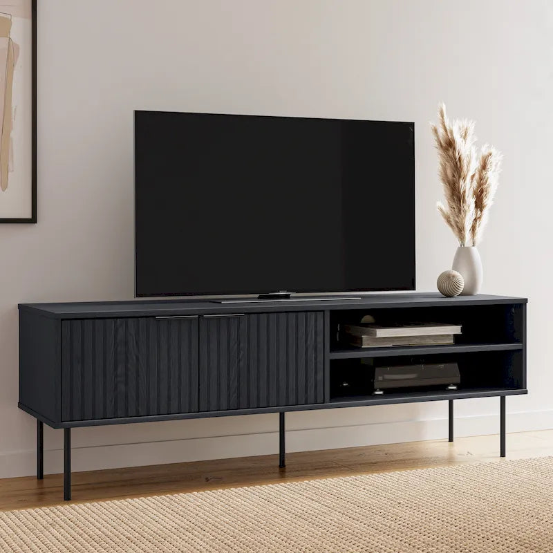 Meuble TV cannelé pour téléviseurs jusqu'à 75" - 59"