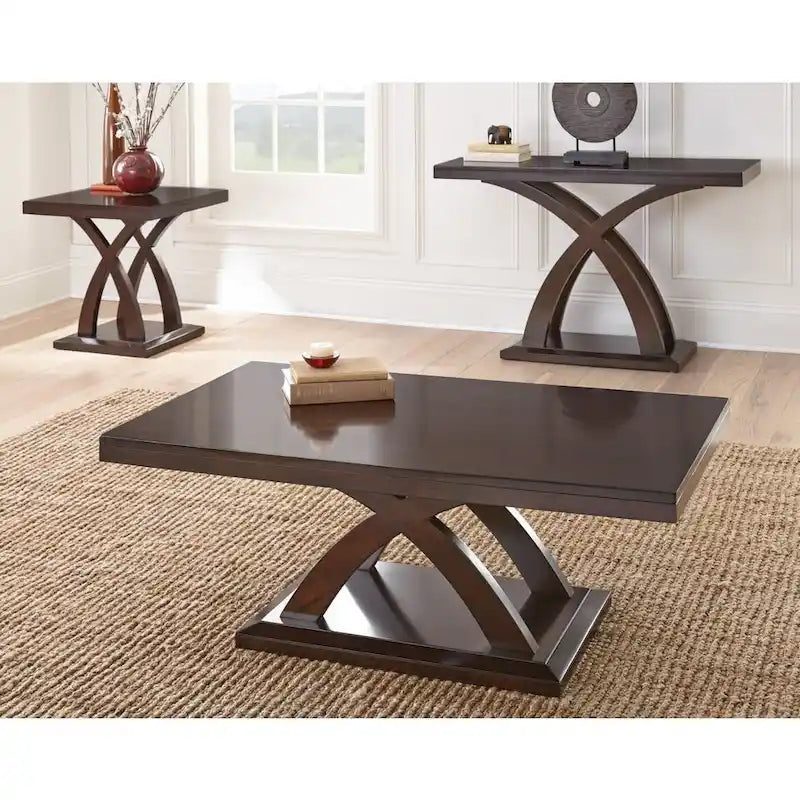 Console avec piètement piédestal de style X