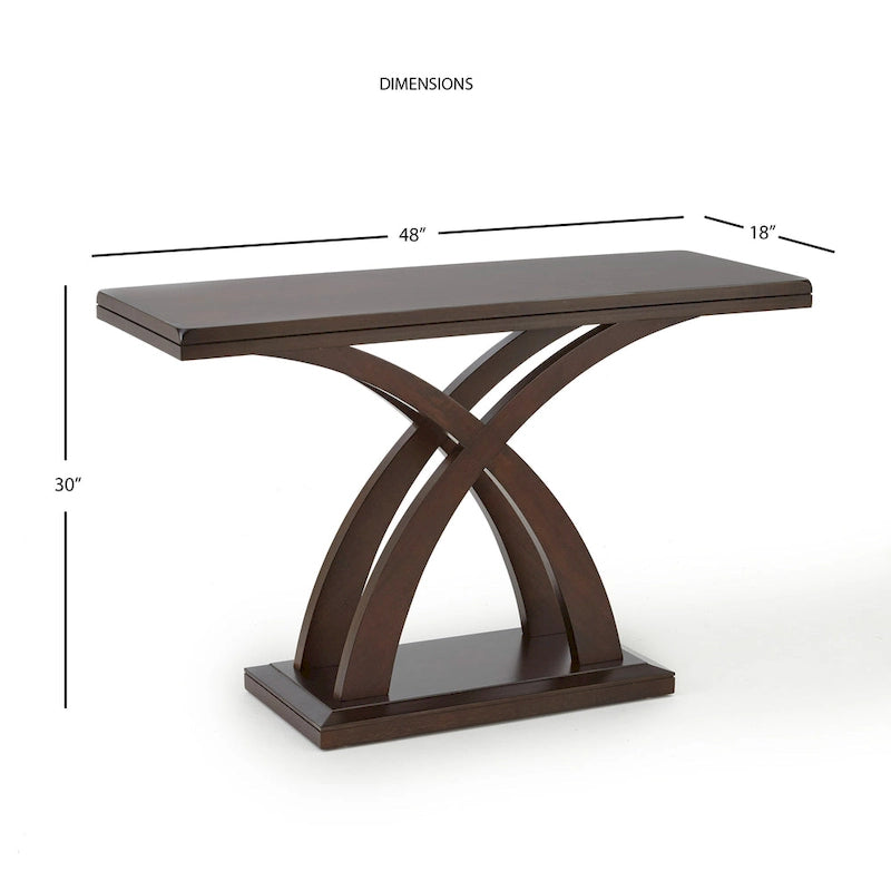 Console avec piètement piédestal de style X