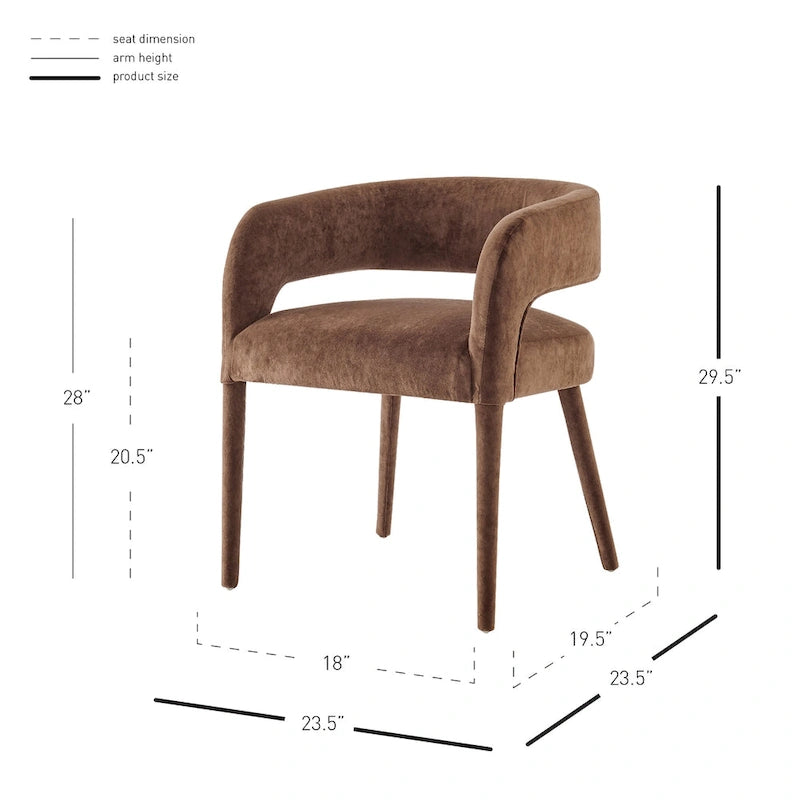 Chaise de salle à manger en velours