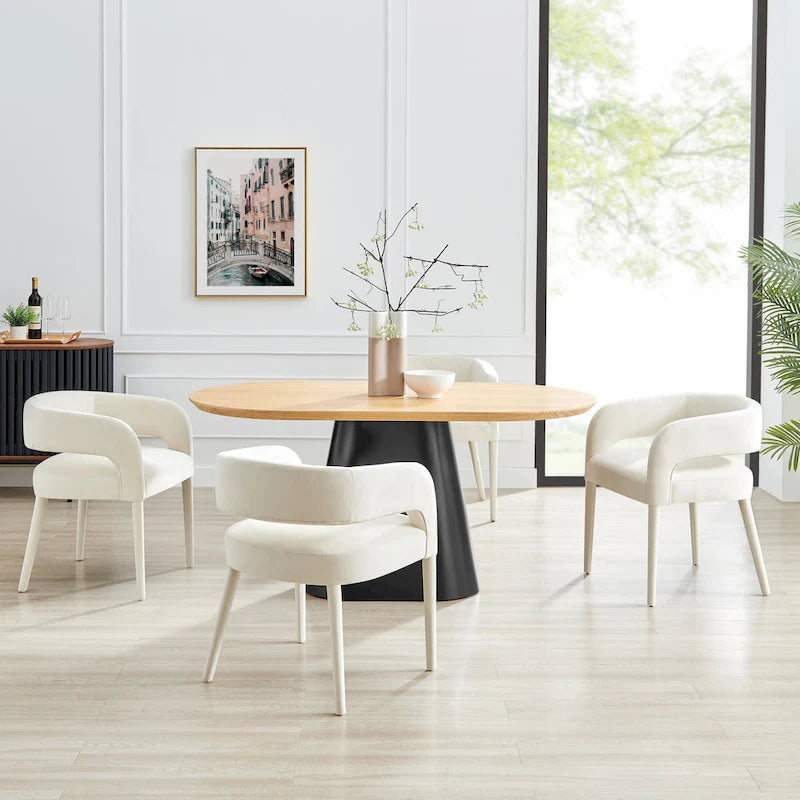 Chaise de salle à manger en velours