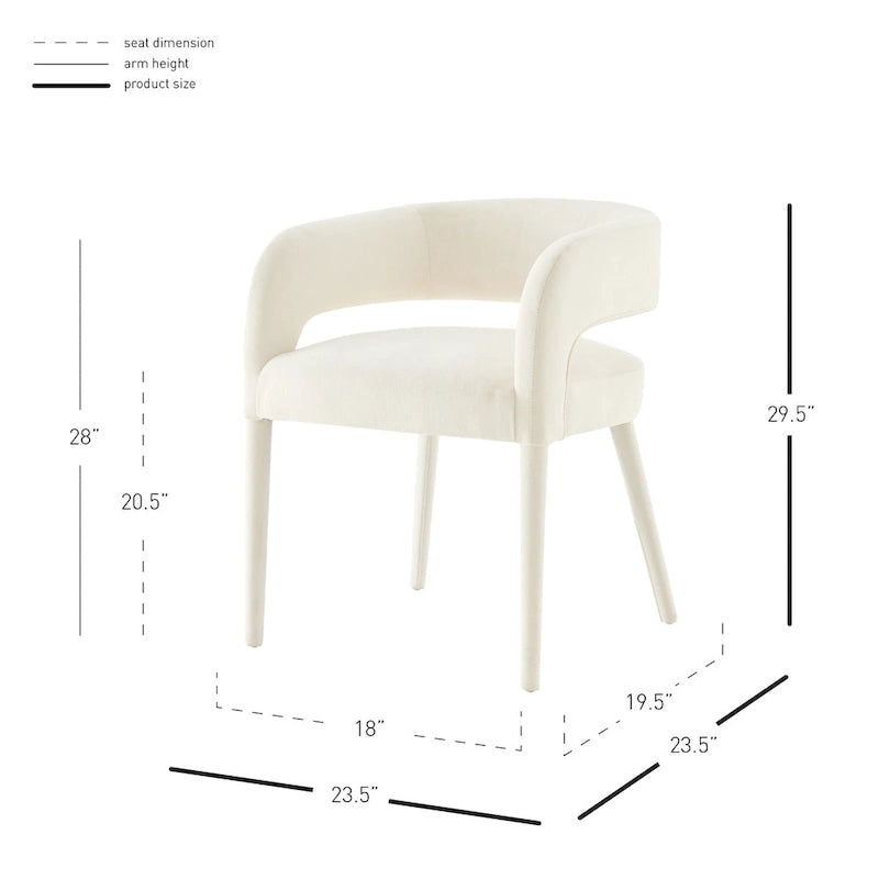Chaise de salle à manger en velours