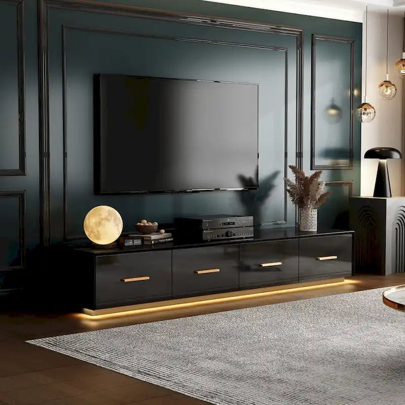 Console multimédia murale de 70,9" avec rangement