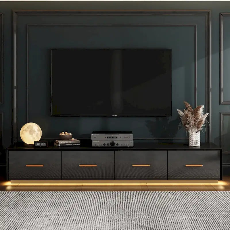 Console multimédia murale de 70,9" avec rangement
