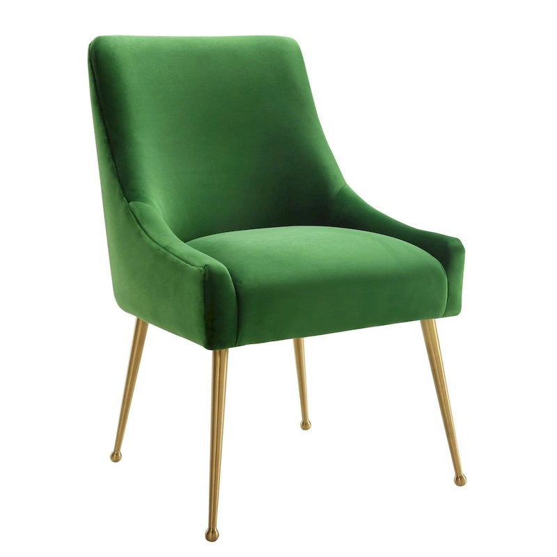 Chaise d'appoint en velours vert