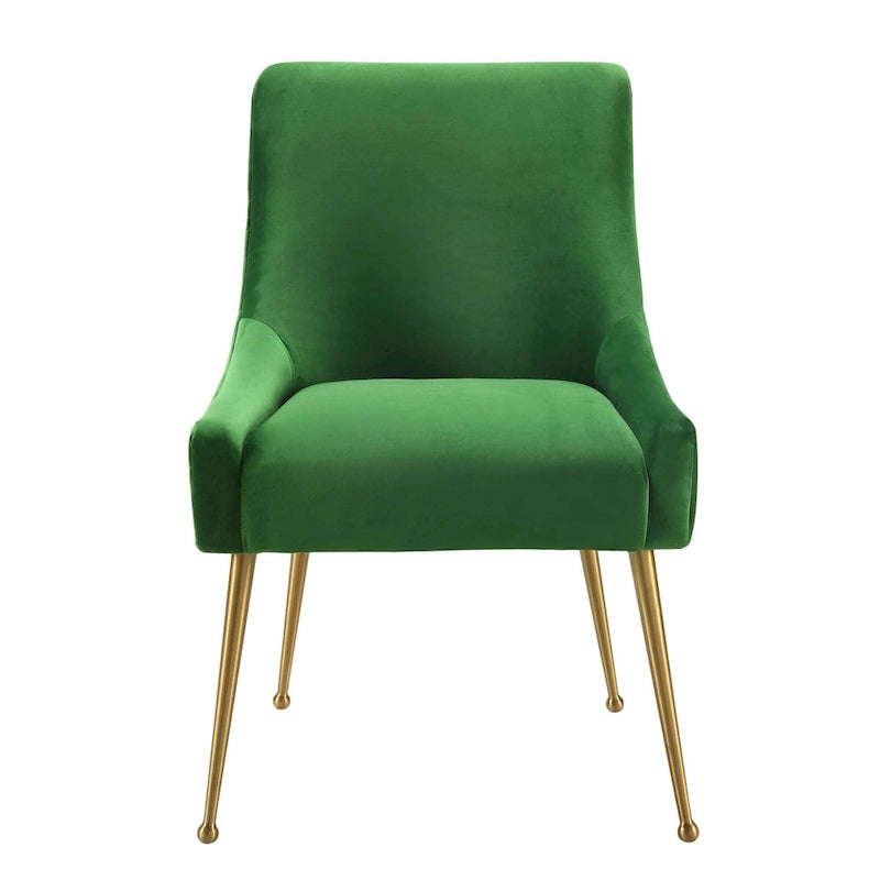 Chaise d'appoint en velours vert
