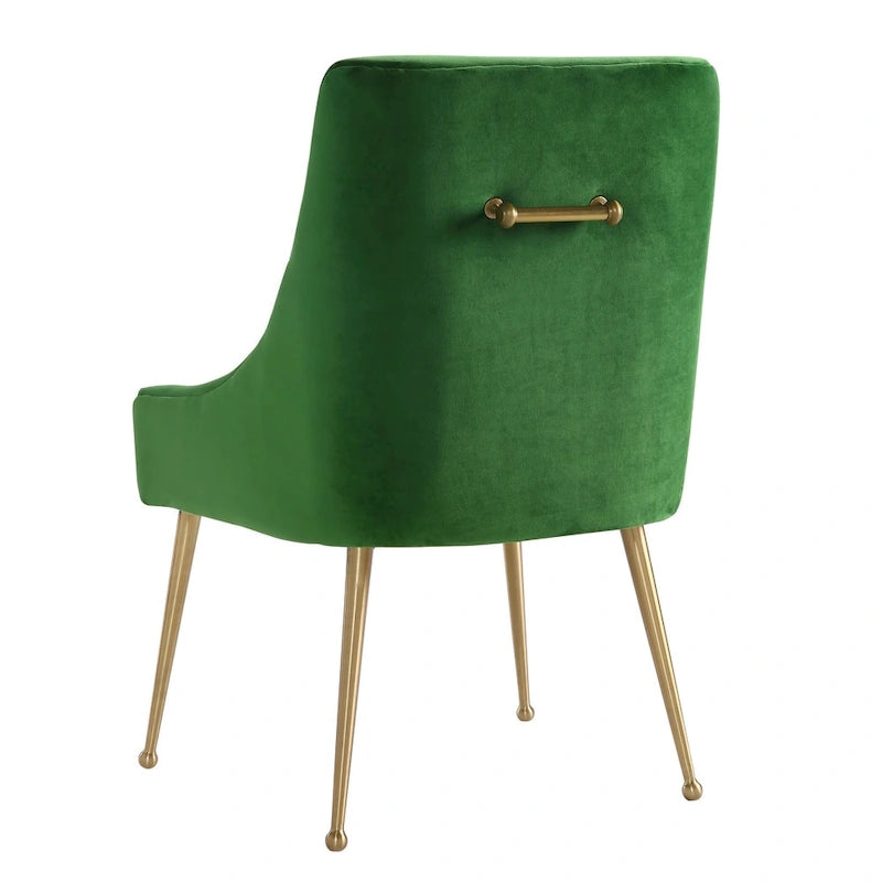 Chaise d'appoint en velours vert