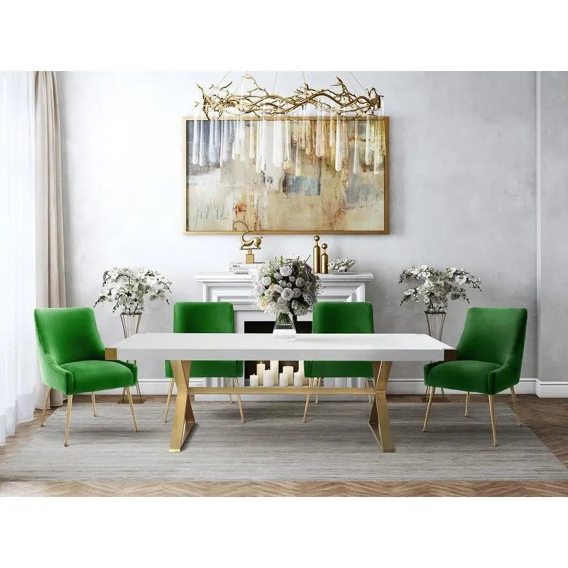 Chaise d'appoint en velours vert