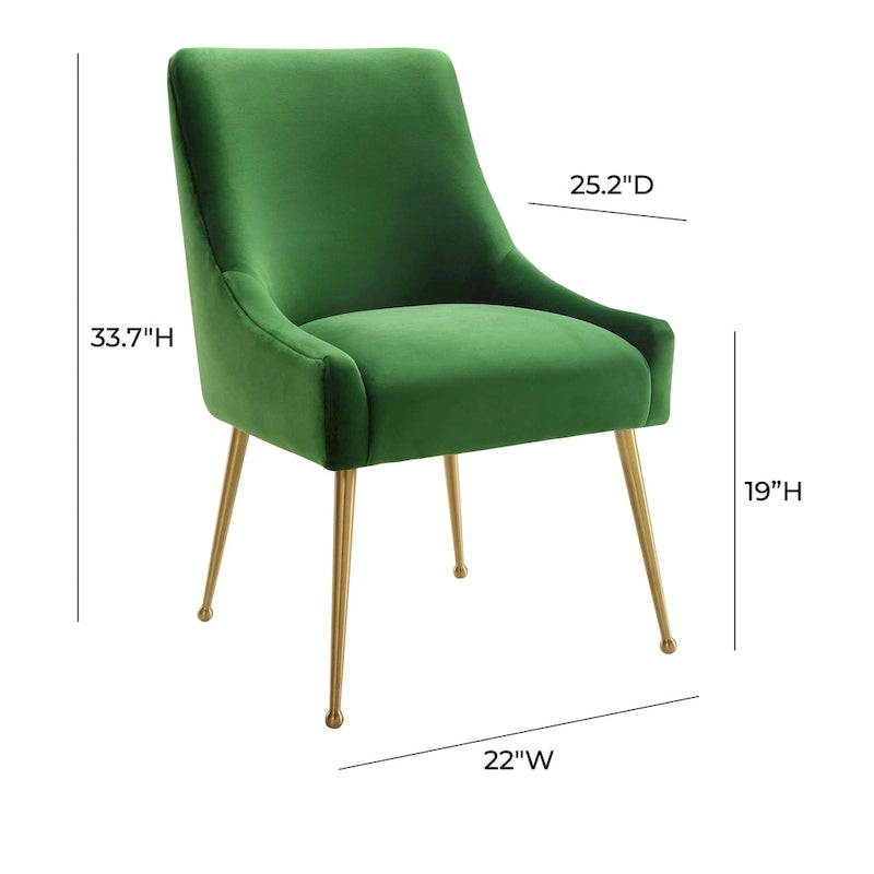 Chaise d'appoint en velours vert