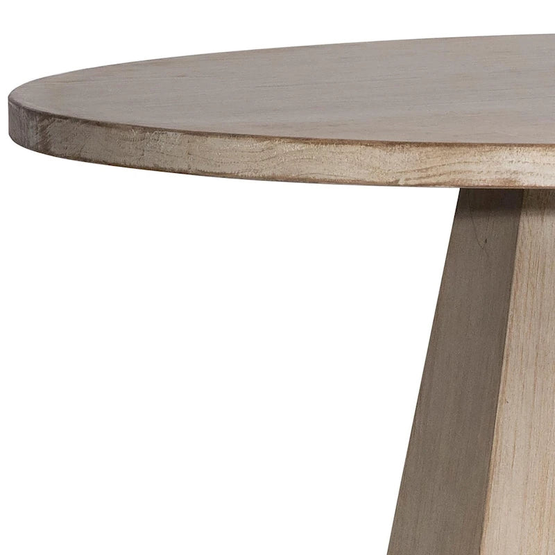 Table à manger piédestal en pin recyclé 48 pouces, finition claire