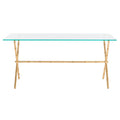 Table d'appoint en verre bronze-argenté - 37.4" x 19.7" x 17"