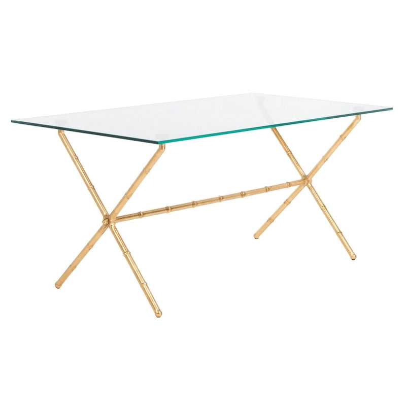 Table d'appoint en verre bronze-argenté - 37.4" x 19.7" x 17"