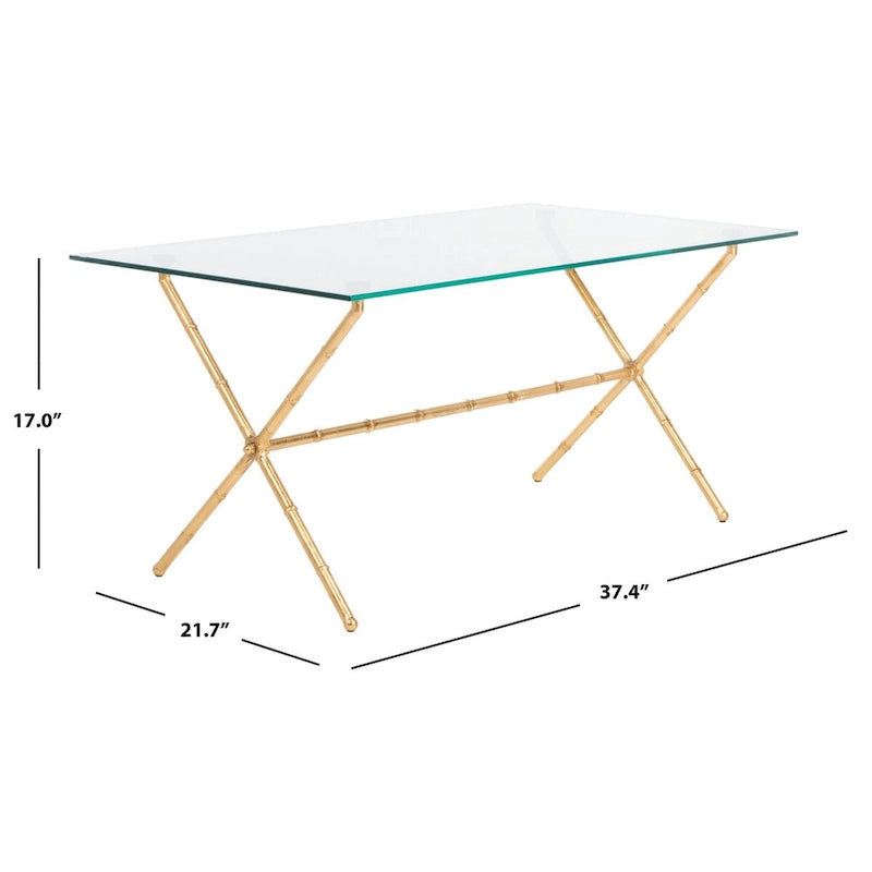 Table d'appoint en verre bronze-argenté - 37.4" x 19.7" x 17"