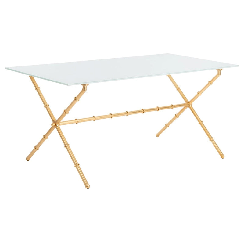 Table d'appoint en verre bronze-argenté - 37.4" x 19.7" x 17"