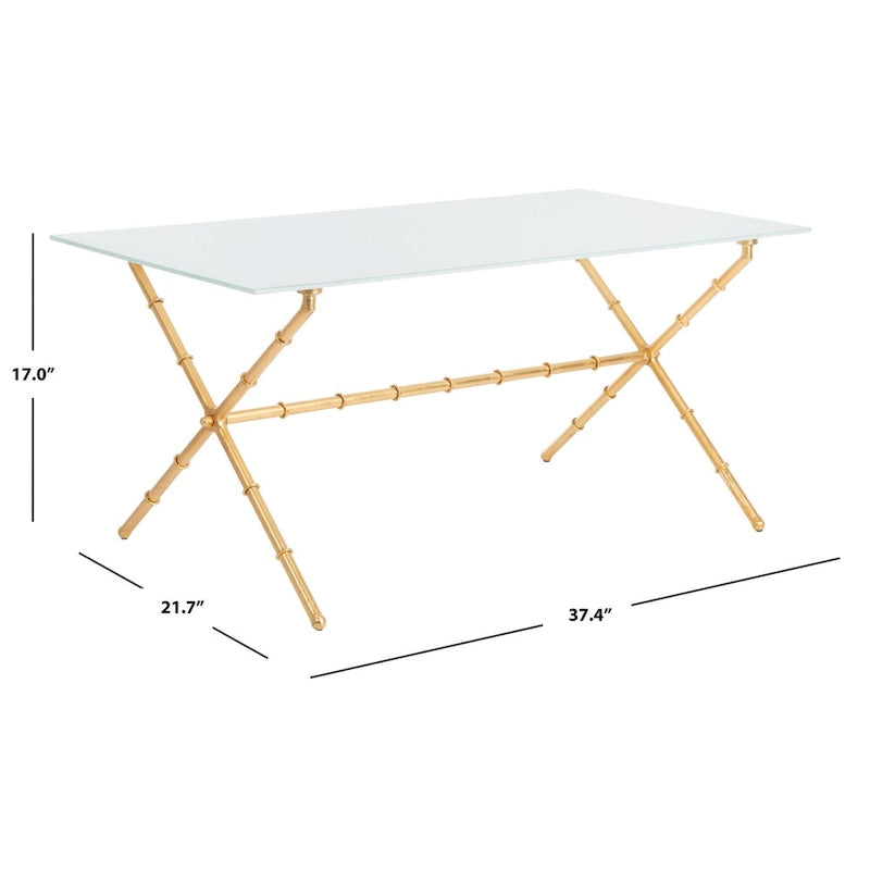 Table d'appoint en verre bronze-argenté - 37.4" x 19.7" x 17"
