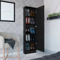 Meuble à chaussures avec miroir, cinq étagères intérieures, armoire à porte unique, finition blanche