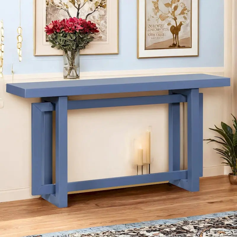 Console industrielle avec plateau en béton – Table extra longue pour entrée et couloir