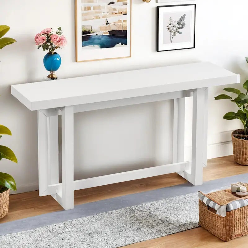 Console industrielle avec plateau en béton – Table extra longue pour entrée et couloir