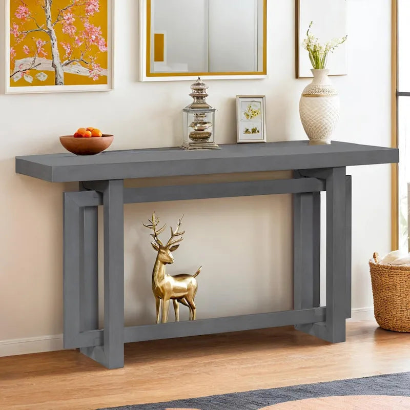 Console industrielle avec plateau en béton – Table extra longue pour entrée et couloir