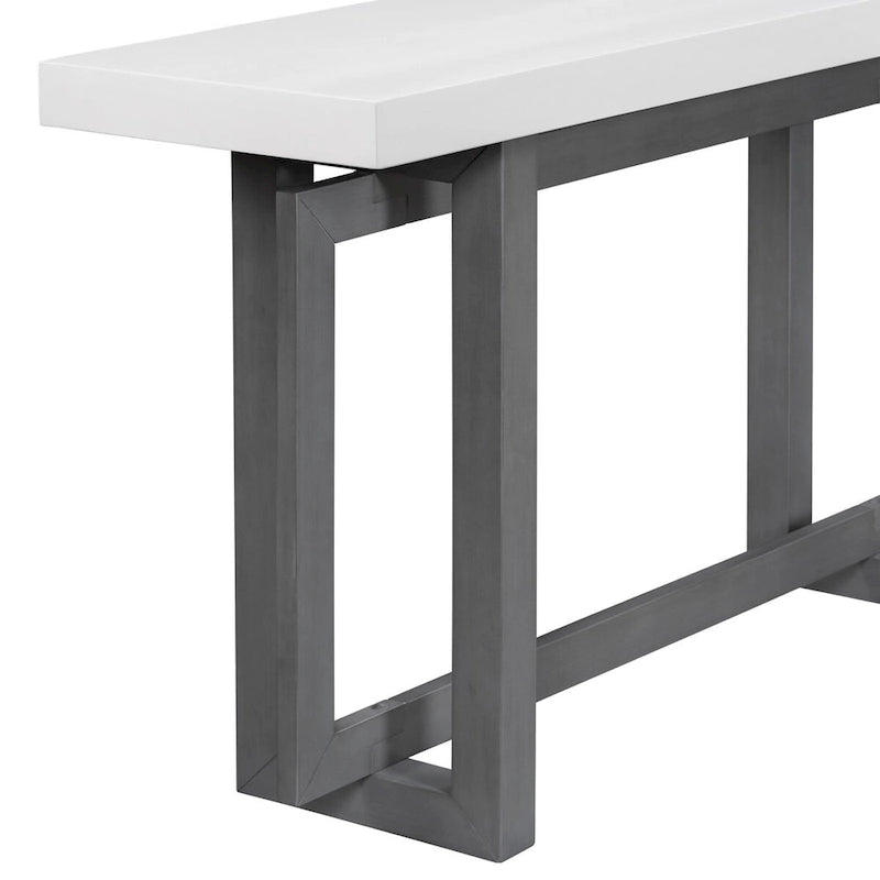 Console industrielle avec plateau en béton – Table extra longue pour entrée et couloir