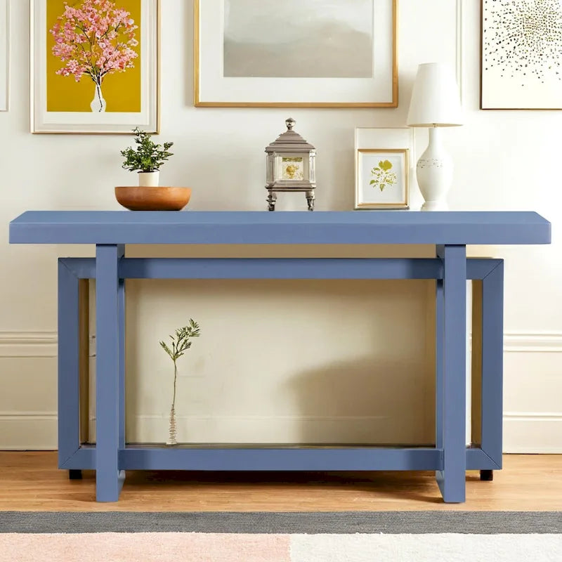 Console industrielle avec plateau en béton – Table extra longue pour entrée et couloir