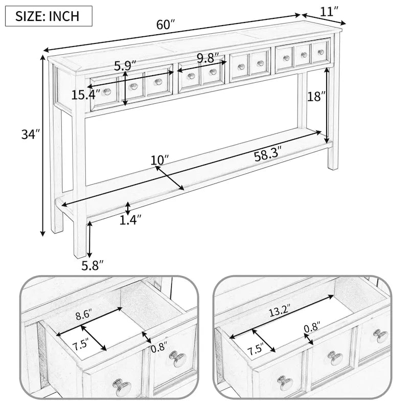 Console d'entrée rustique avec rangement