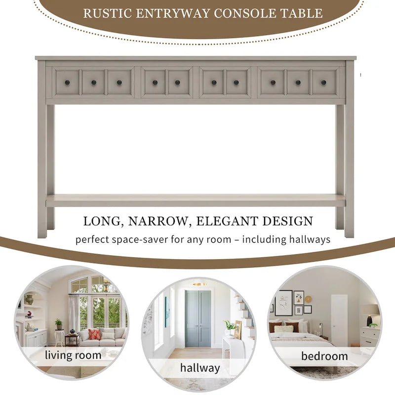 Console d'entrée rustique avec rangement