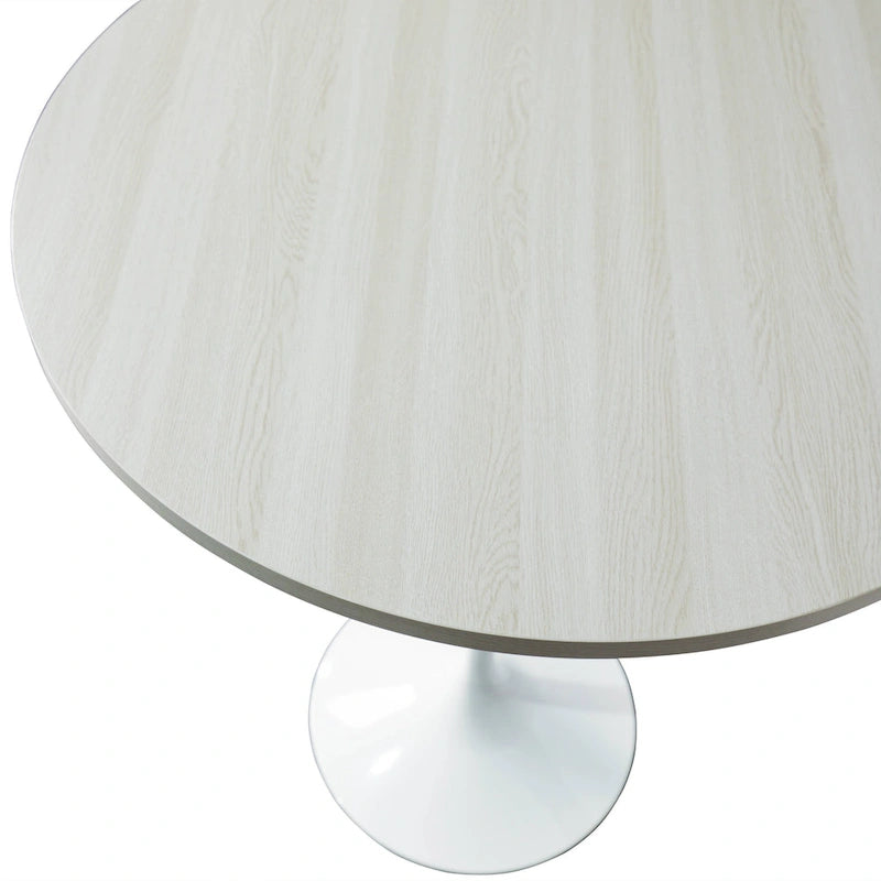 Table de salle à manger ronde de 27 po de hauteur bar avec plateau en MDF et base en acier brossé