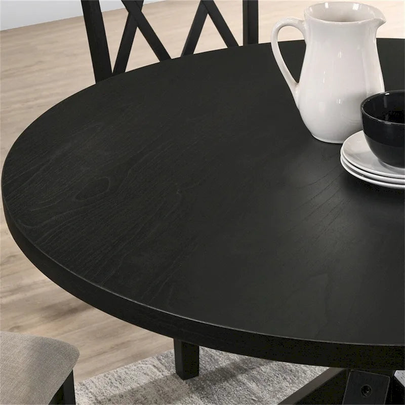 Table à manger avec piètement croisé noir