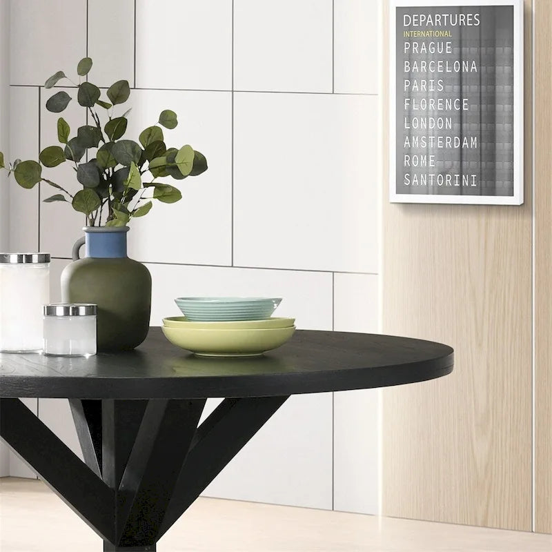 Table à manger avec piètement croisé noir