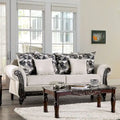 Culprina Traditional Light Grey Chenille Upholstered Rolled Arms Sofa by Furniture of America