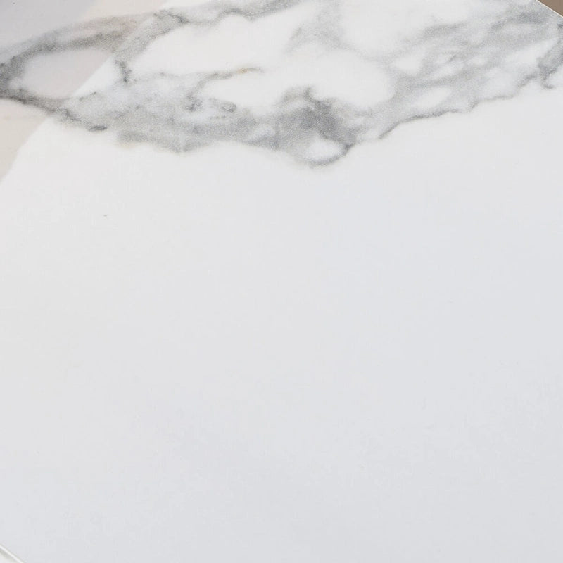 Console à 2 niveaux avec plateau en faux marbre et cadre en métal
