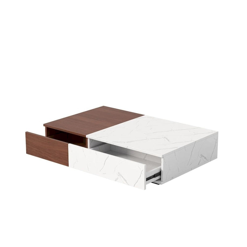 Table basse moderne avec deux espaces de rangement
